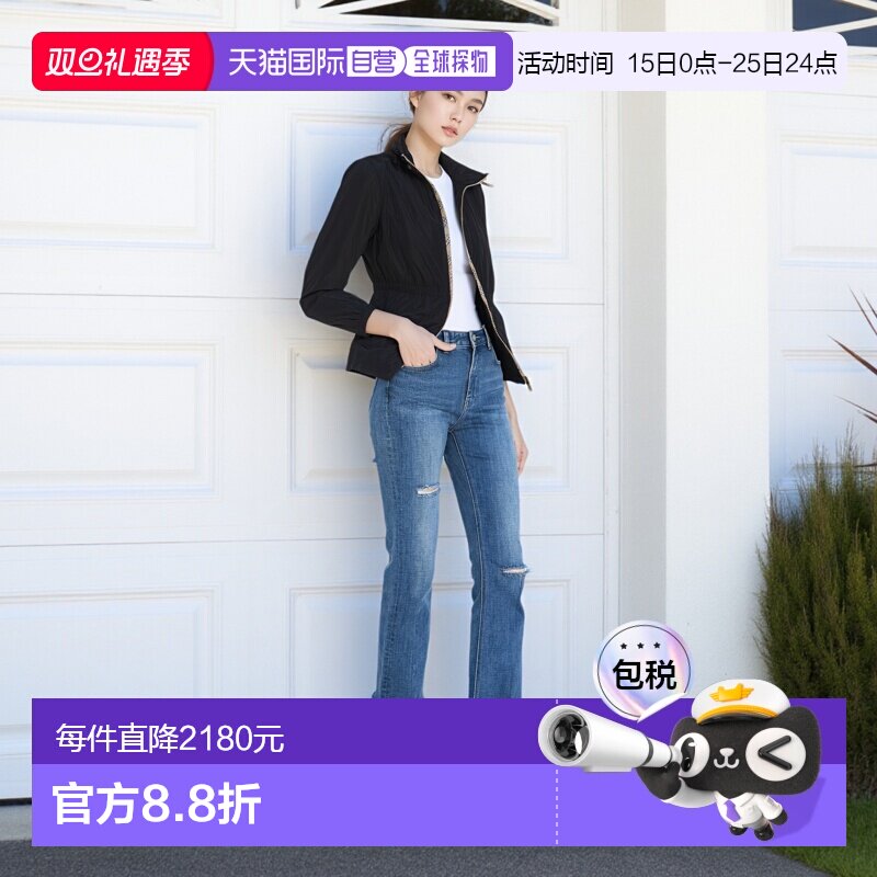 欧洲直邮burberry 博柏利女士外套夹克立领拉链秋季