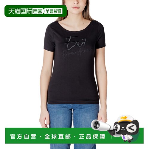 香港直邮EA7 女士T恤 7W000184AF10373UC001 SS2025 黑色 7W00018