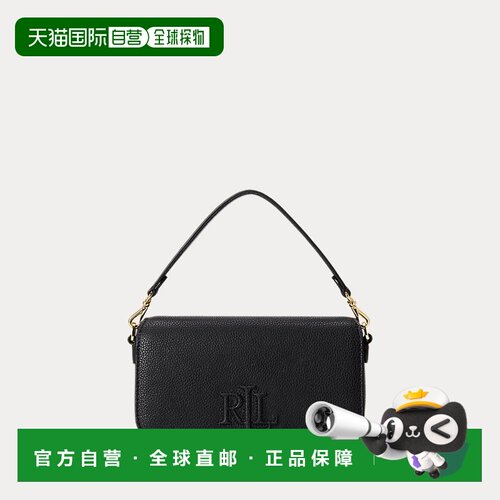 自营欧洲直邮Ralph Lauren拉夫劳伦 Adley女士黑色粒面皮革单肩包