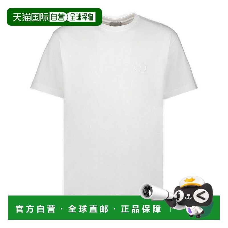 1h可退 香港直邮Dior Homme 迪奥 桀傲 男士 CD刺繡圓領T卹 943J6