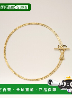 自营欧洲直邮AMI 心之友金项链 2 合 1 黄铜链配饰