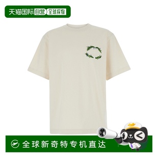 Front 香港直郵Burberry 巴寶莉 男士 白色圓領(lǐng)刺繡徽標(biāo)棉質(zhì)T恤