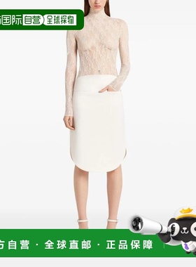 1h可退 香港直邮Courreges 女士 高腰铅笔半身裙 325CJU285WO0143