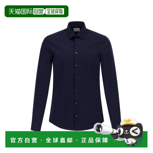 1h可退 香港直邮CALVIN KLEIN 男士衬衫 K10K108229CHW AW2023 蓝