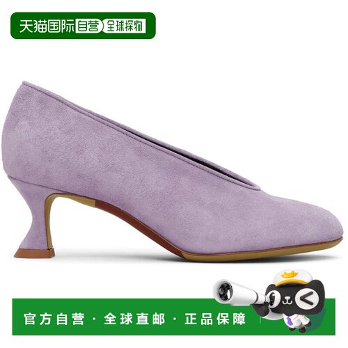 1h可退 香港直邮Moschino 莫斯奇诺 女士 紫色 Duck Suede 中跟鞋