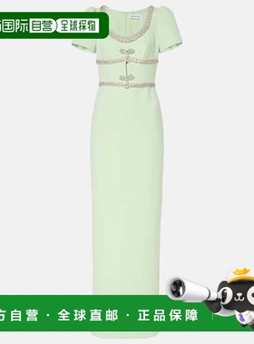 1h可退 香港直邮Self-Portrait 女士 crêpe 精饰礼服 green绿色