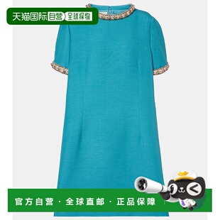 香港直邮Valentino 华伦天奴 女士 羊毛真丝精饰酒会礼服连衣裙