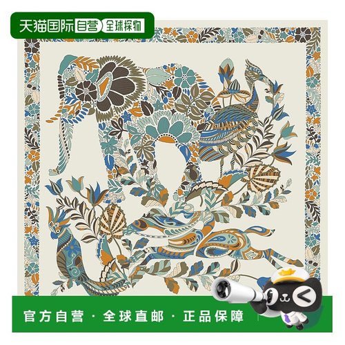 欧洲直邮LONGCHAMP珑骧Longchamp森林丝巾50高端新款真丝围巾经典