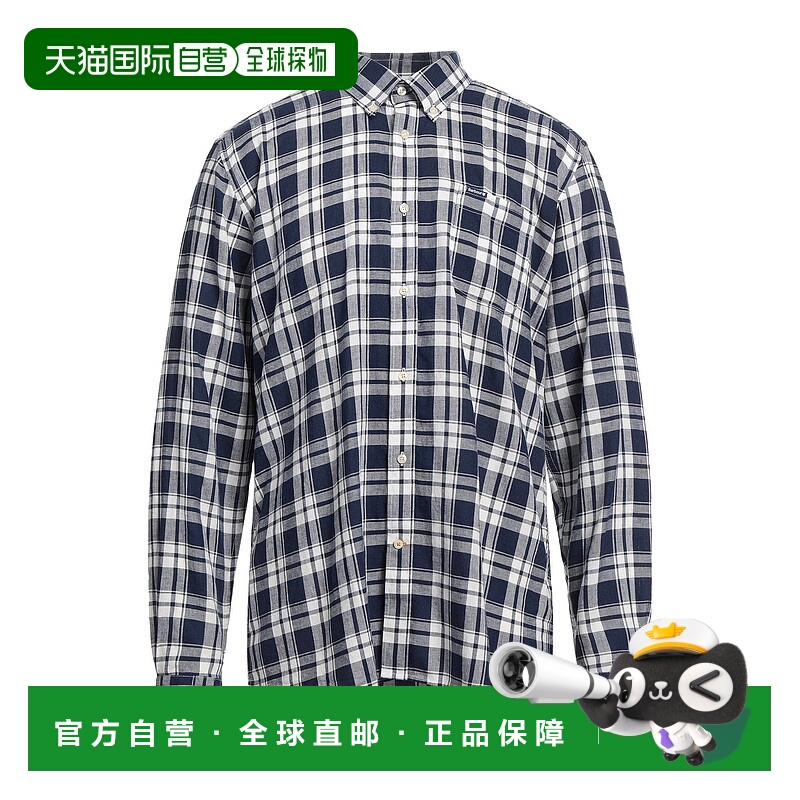 1h可退 香港直邮barbour 巴伯尔 男士 格纹衬衫 blue蓝色 舒适时