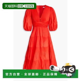 香港直邮ZIMMERMANN 女士 层叠印花欧根纱中长连衣裙 4889DRS24T