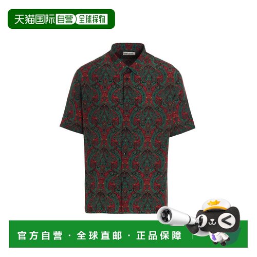 1h可退 香港直邮Saint Laurent 圣罗兰 男士 印花衬衫 601070Y2E5