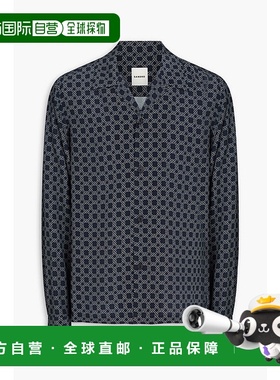 香港直邮Sandro 男士 印花绉纱衬衫 SHPCM01172MARINE