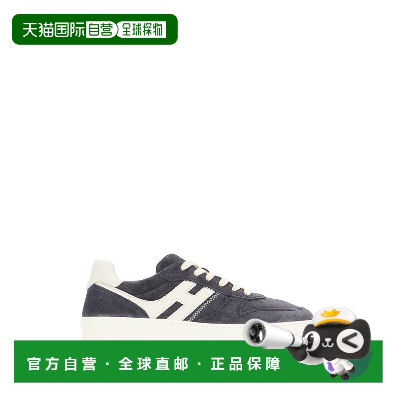 香港直邮Hogan 男士 H630 海军蓝绒面革运动鞋 HXM6300EU54UHO01V