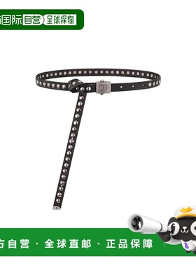 1h可退 香港直邮DIOR 迪奥 女士 黑色POLYTECHNIQUE铆钉皮带 B020