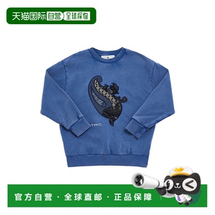 香港直邮Etro blue蓝色 艾特罗 刺绣棉质卫衣童装 舒 男童 1h可退
