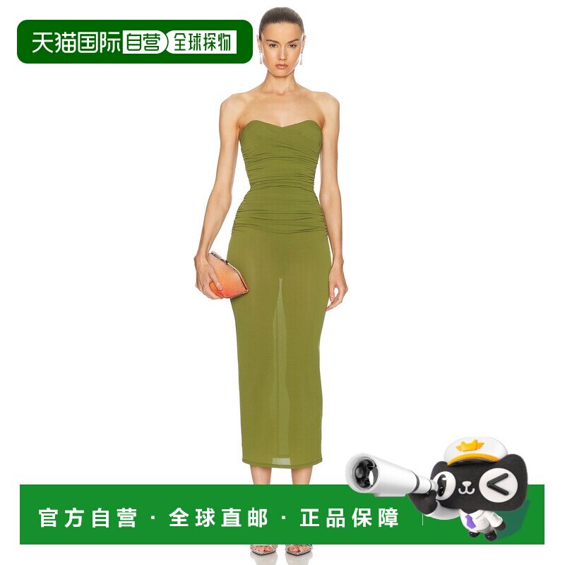 1h可退 美国直邮ALEX PERRY 女士 抹胸心形褶皱连衣裙 D1347PF24