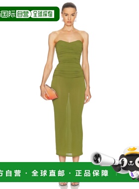 1h可退 香港直邮ALEX PERRY 女士 无肩带心形褶皱连衣裙 D1347PF2