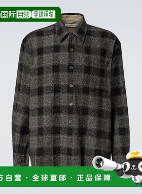 1h可退 香港直邮Our Legacy 男士 Above 格纹棉质衬衫 black黑色