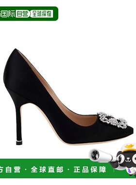 香港直邮Manolo Blahnik 黑色徽标高跟鞋 9XX0318