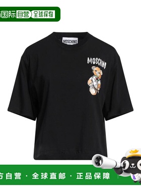 1h可退 香港直邮Moschino 莫斯奇诺 女士 T恤 black黑色 舒适时尚