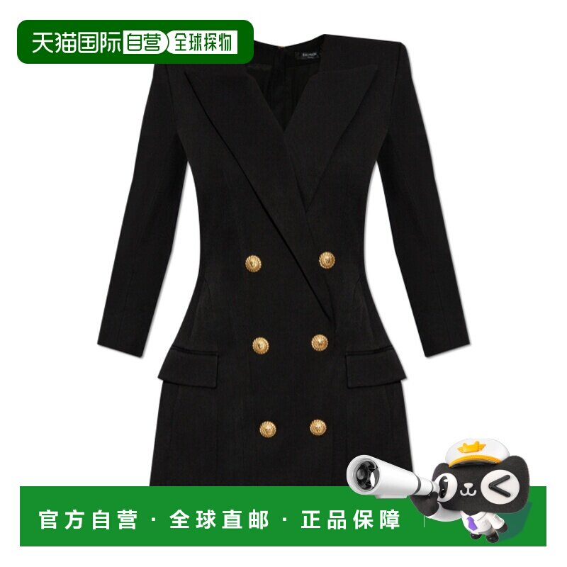 香港直邮BALMAIN 女士西服 EF1R9239VH090PA AW2025 黑色 Dress w