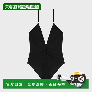 自营1h可退 褶皱设计哑光针织连体泳衣 欧洲直邮CELINE赛琳