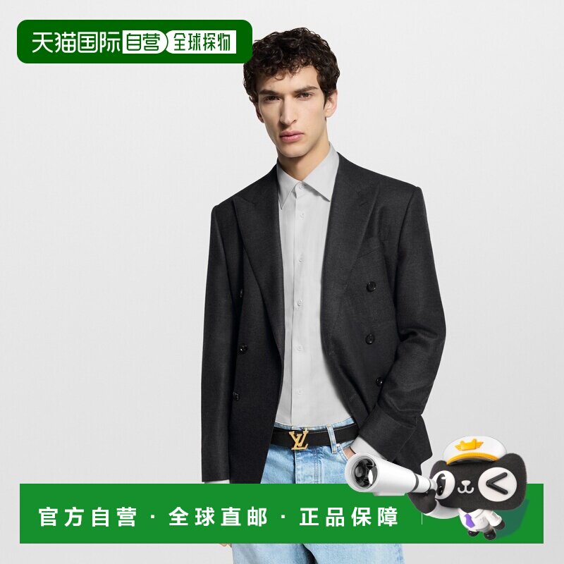 自营1h可退 欧洲直邮LV路易威登 男士牛皮logo扣环双面腰带情人节