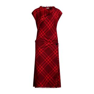舒适时尚 香港直邮Burberry red红色 中长连衣裙 巴宝莉 女士