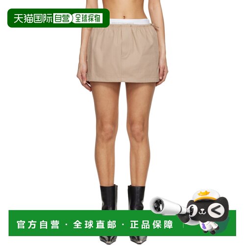 香港直邮Alexander Wang 亚历山大 王 女士 灰褐色 Logo Elastic