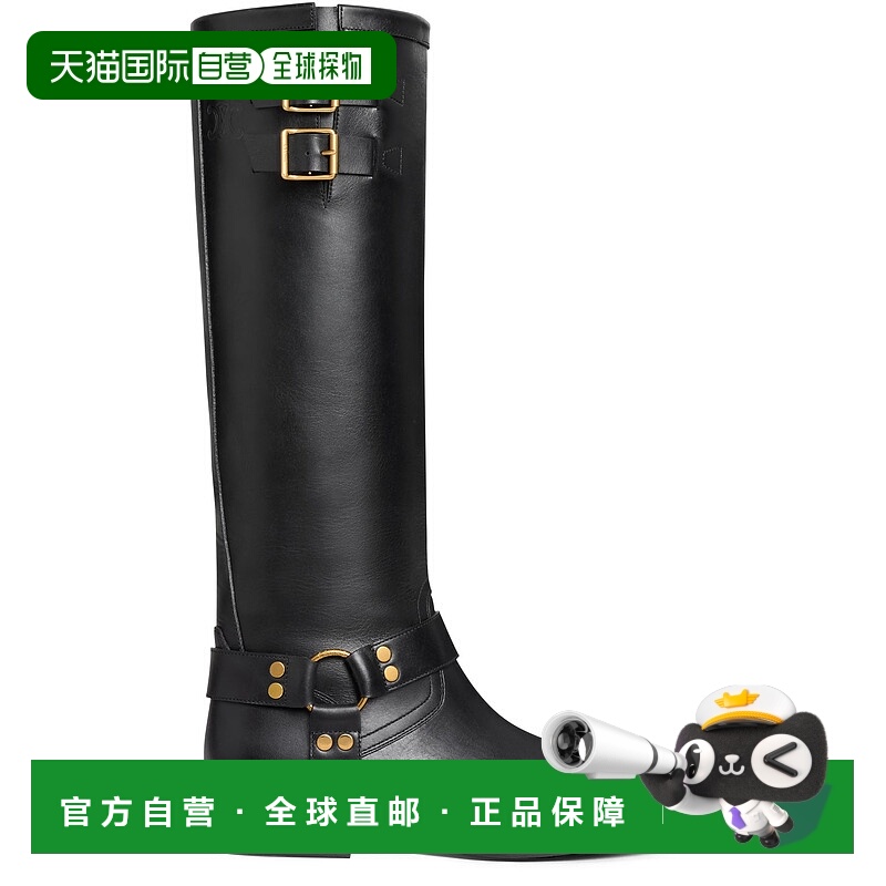 1h可退 香港直邮Celine 思琳 女士 植鞣牛皮革机车高筒靴 2GY6HBL