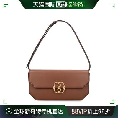 香港直邮Bally 巴利 女士 Emblem Folio大号皮革单肩包