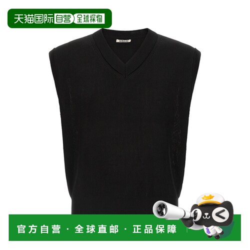 1h可退 香港直邮AURALEE 男士 罗纹针织背心 A26SV02SYBLACK