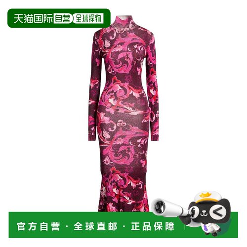 1h可退 香港直邮versace 范思哲 女士 长款连衣裙 purple紫色 舒