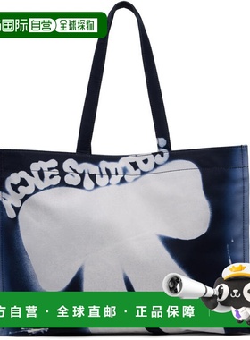 1h可退 香港直邮Acne Studios 艾克妮 女士 海军蓝徽标托特包 C10