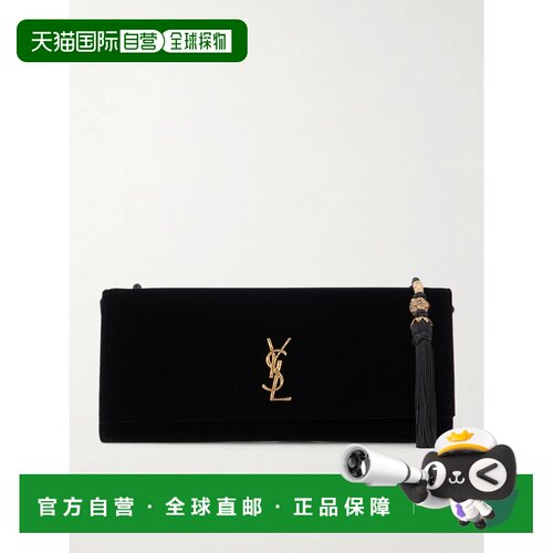 香港直邮Saint Laurent 圣罗兰 女士 Kate 流苏天鹅绒肩包 A005R8