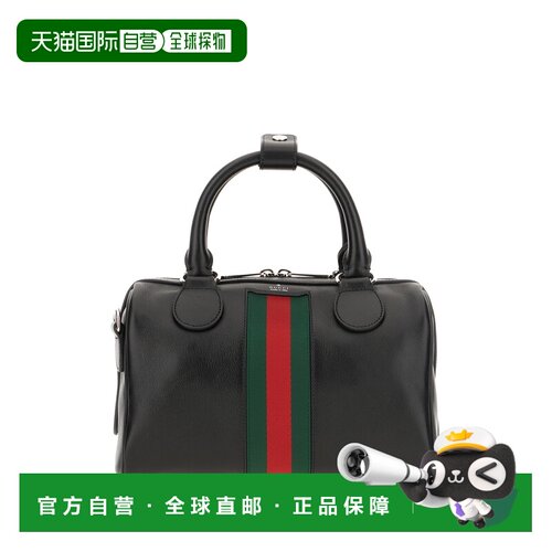 香港直邮GUCCI 男士手提包 866980AAGF71053 SS2026 黑色 Web Tra