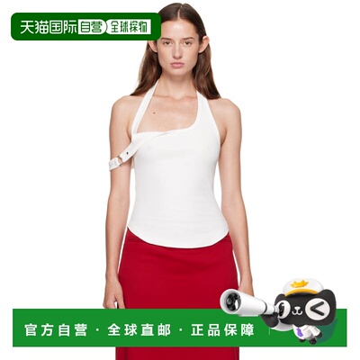 1h可退 香港直邮Courreges 女士 白色 Asymmetric Buckle 背心 32