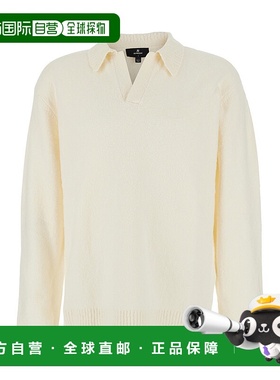 1h可退 香港直邮Represent 男士 Trims 白色长袖经典款衣领罗纹棉