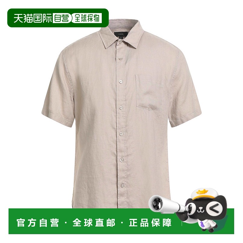 1h可退 香港直邮VINCE 男士 亚麻衬衫 beige米色 舒适时尚