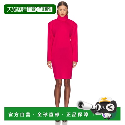 1h可退 香港直邮Saint Laurent 圣罗兰 女士 高领长袖连衣裙 8496