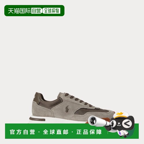 自营欧洲直邮Ralph Lauren拉夫劳伦 Eldridge男士灰色绒面革拼接