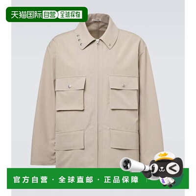 1h可退 香港直邮AURALEE 男士 羊毛宽身束腰夹克 beige米色 舒适