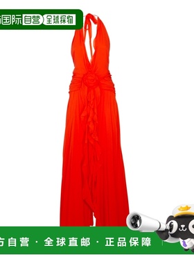 1h可退 香港直邮Blumarine 蓝色情人 女士 橙色粘胶纤维连衣裙 P6