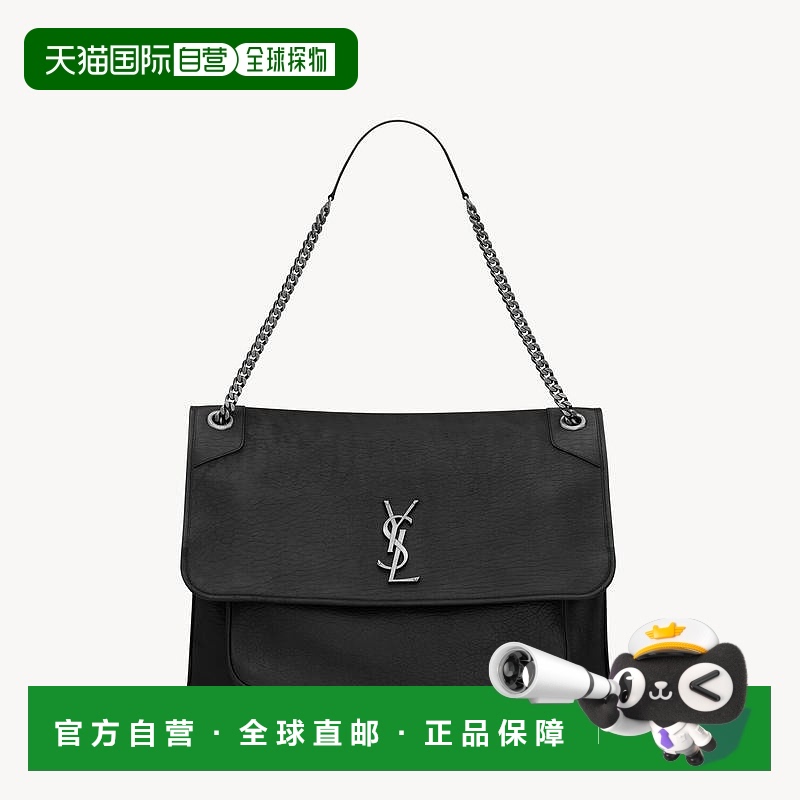 自营欧洲直邮YSL圣罗兰 NIKI系列女士黑色羊皮手提包新款
