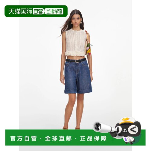 香港直邮Self-Portrait 女士 钩花花朵针织上衣 PF26060TCCREAM