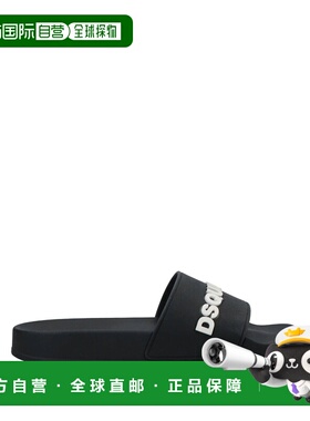 1h可退 香港直邮Dsquared2 二次方 女士 Slides 便鞋 black黑色