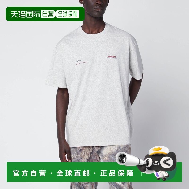 1h可退 香港直邮Represent 男士 奶油色灰色带LogoT恤 MLM4274CO3,男装,T恤,淘宝优惠券,粉丝福利购,淘宝优惠卷