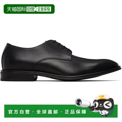香港直邮BOSS 波士 男士 黑色 Leather Stitching-Detail 德比鞋