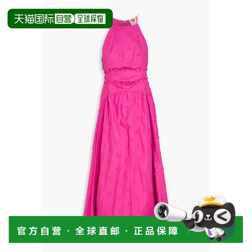 香港直邮FARM RIO 女士 花朵装饰亚麻混纺中长连衣裙 306917PINK
