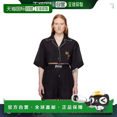 1h可退 香港直邮Palm Angels 棕榈天使 女士 黑色 Cropped 衬衫 P